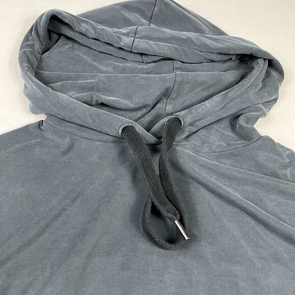 French Connection Soft Hoodie Gray Black Drawstring Comfort Everyday Top SMALL - Picture 3 of 10